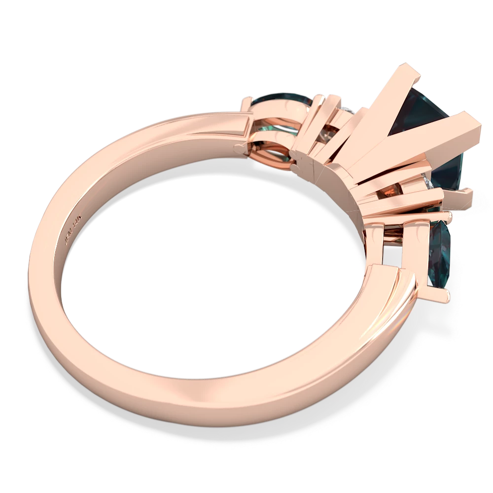 Lab Sapphire 6Mm Princess Eternal Embrace Engagement 14K Rose Gold ring C2002