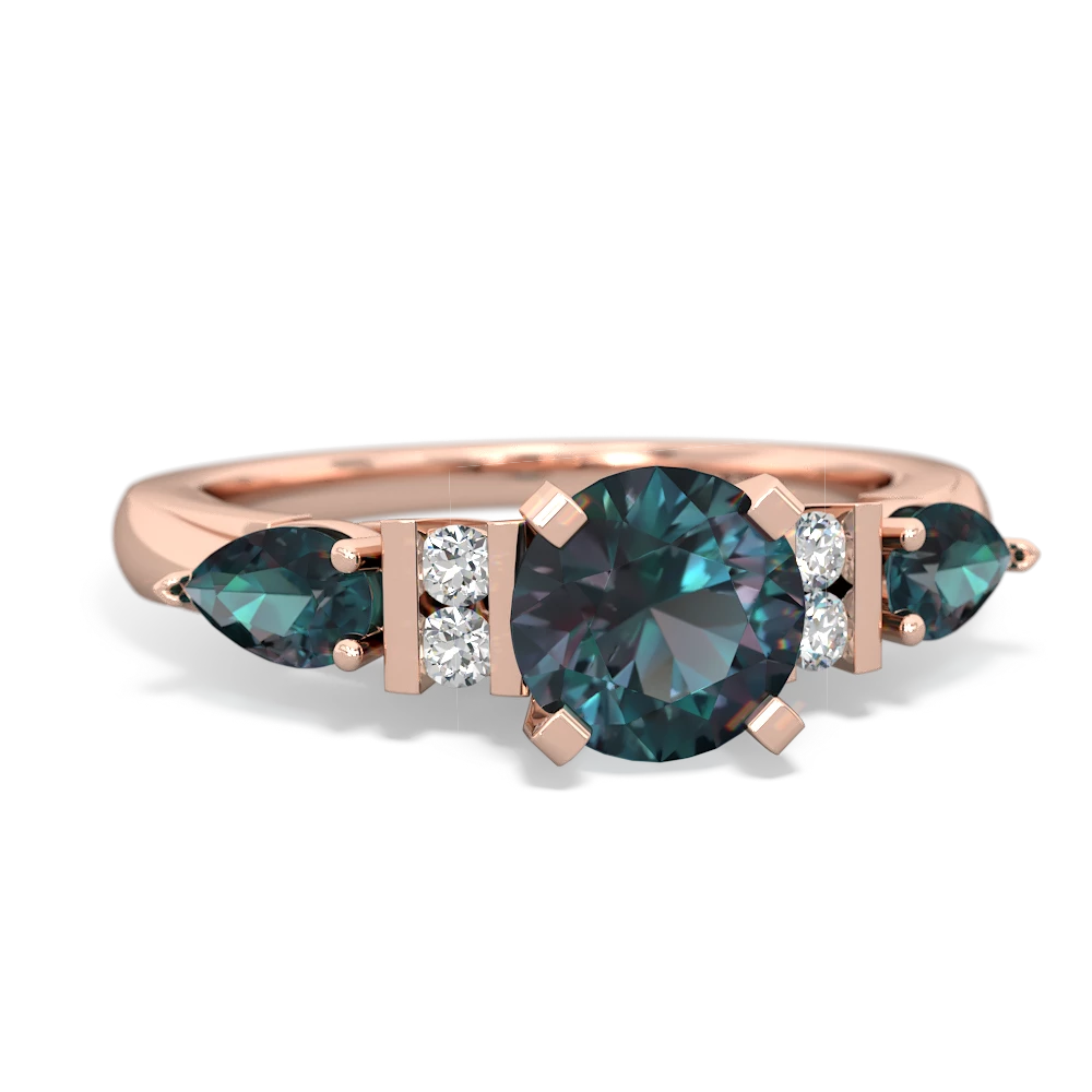 Opal 6Mm Round Eternal Embrace Engagement 14K Rose Gold ring R2005