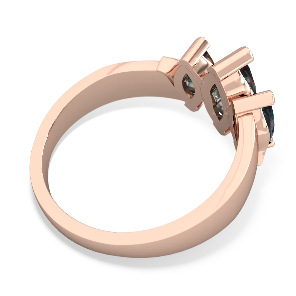 Lab Sapphire Three Peeks 14K Rose Gold ring R2433