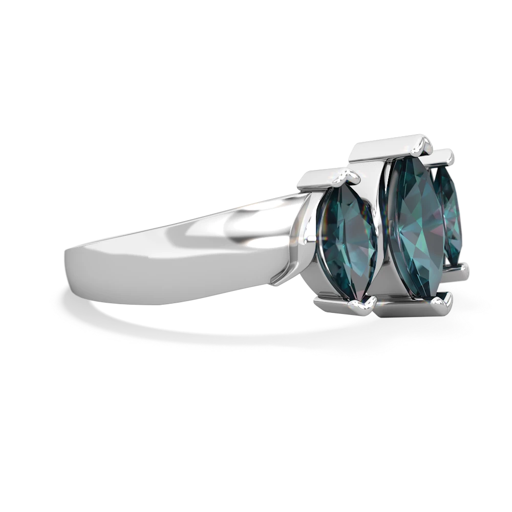 Blue Topaz Three Peeks 14K White Gold ring R2433