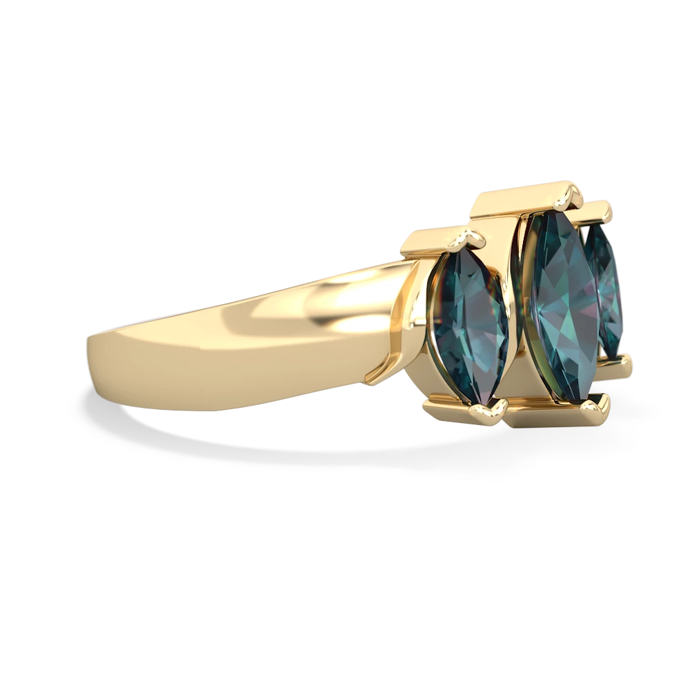 Blue Topaz Three Peeks 14K Yellow Gold ring R2433