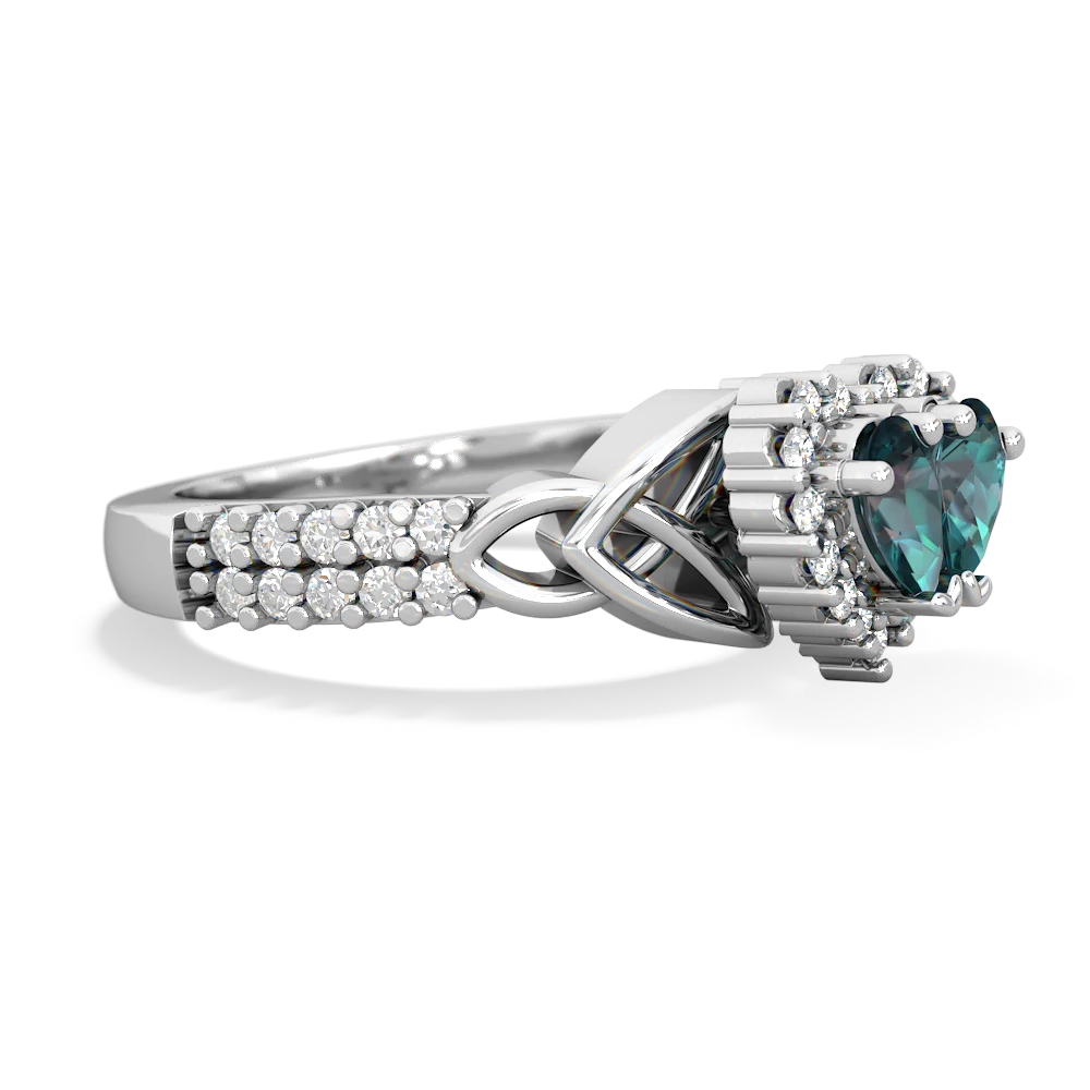 Alexandrite Celtic Knot Two Hearts As One 14K White Gold ring R2644HRT