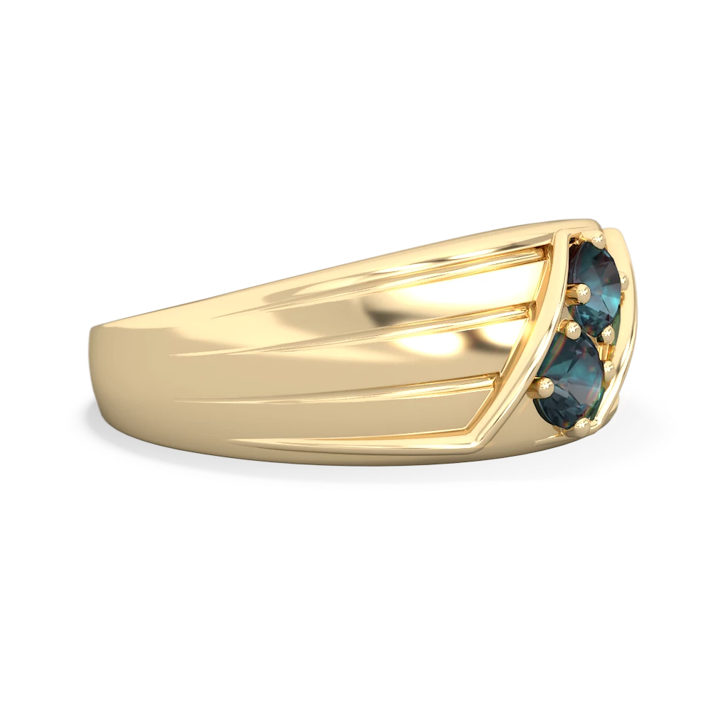 Alexandrite Men's Streamline 14K Yellow Gold ring R0460