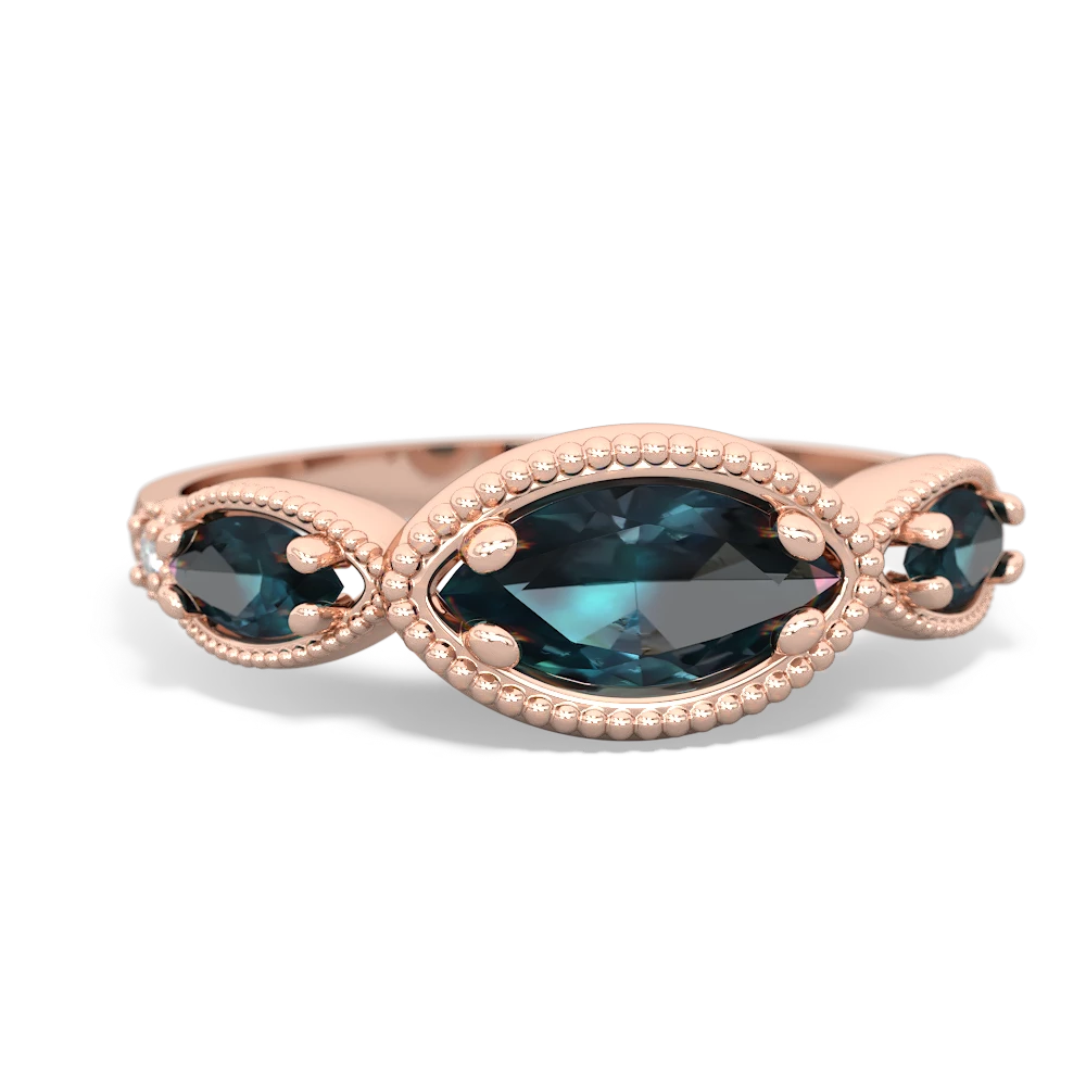 Tanzanite Milgrain Marquise 14K Rose Gold ring R5700