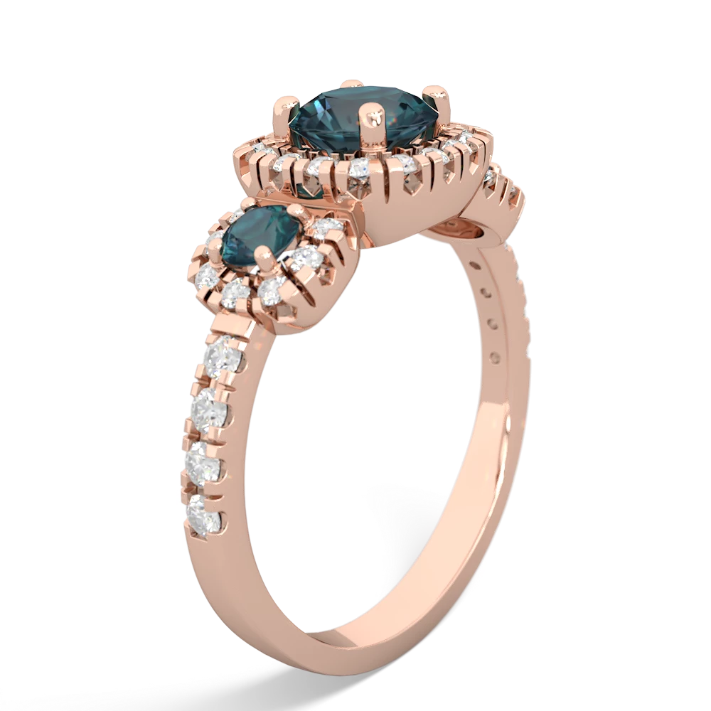 Pink Tourmaline Regal Halo 14K Rose Gold ring R5350