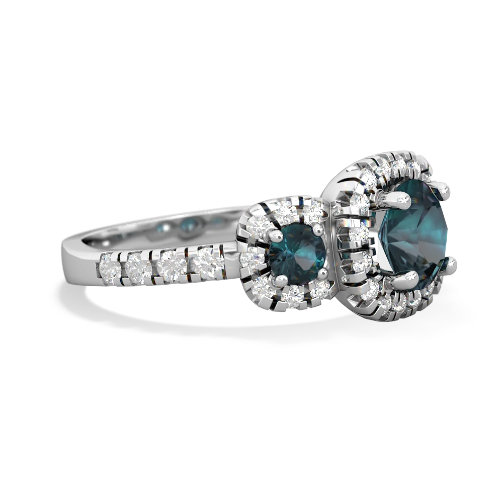 Sapphire Regal Halo 14K White Gold ring R5350