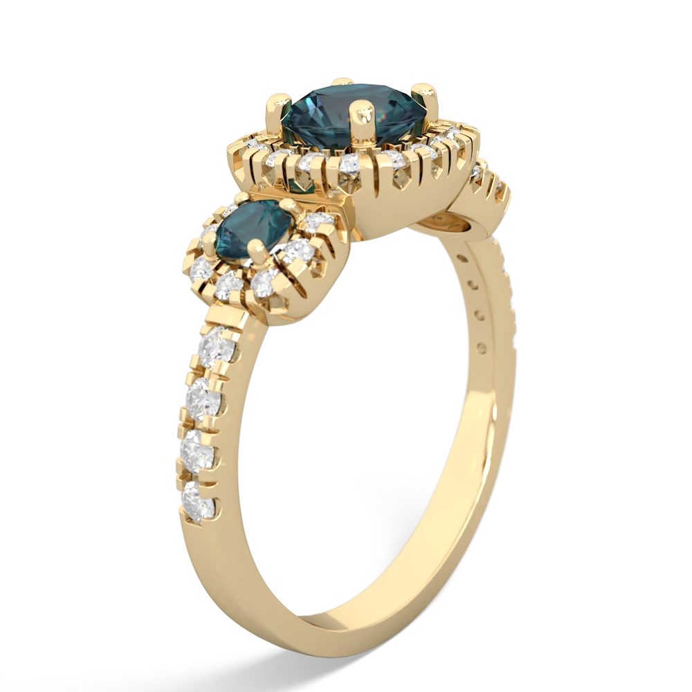 Sapphire Regal Halo 14K Yellow Gold ring R5350