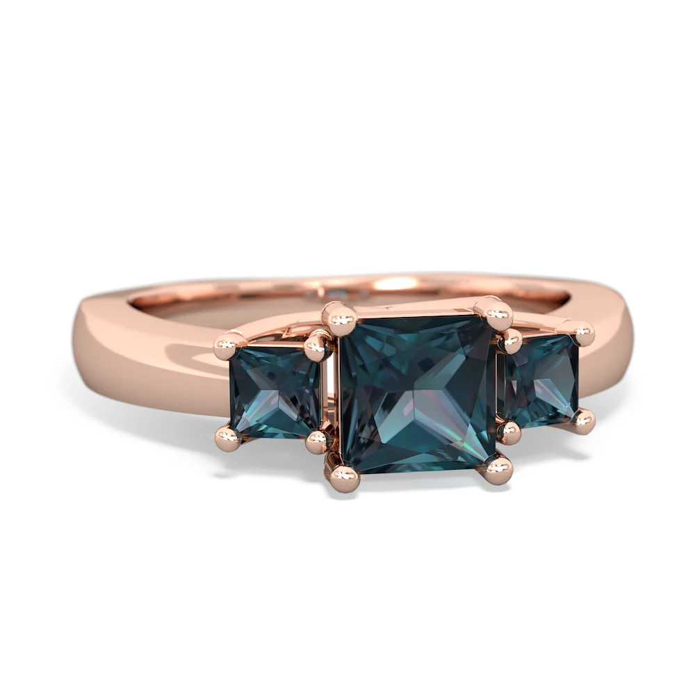 Onyx Three Stone Trellis 14K Rose Gold ring R4015