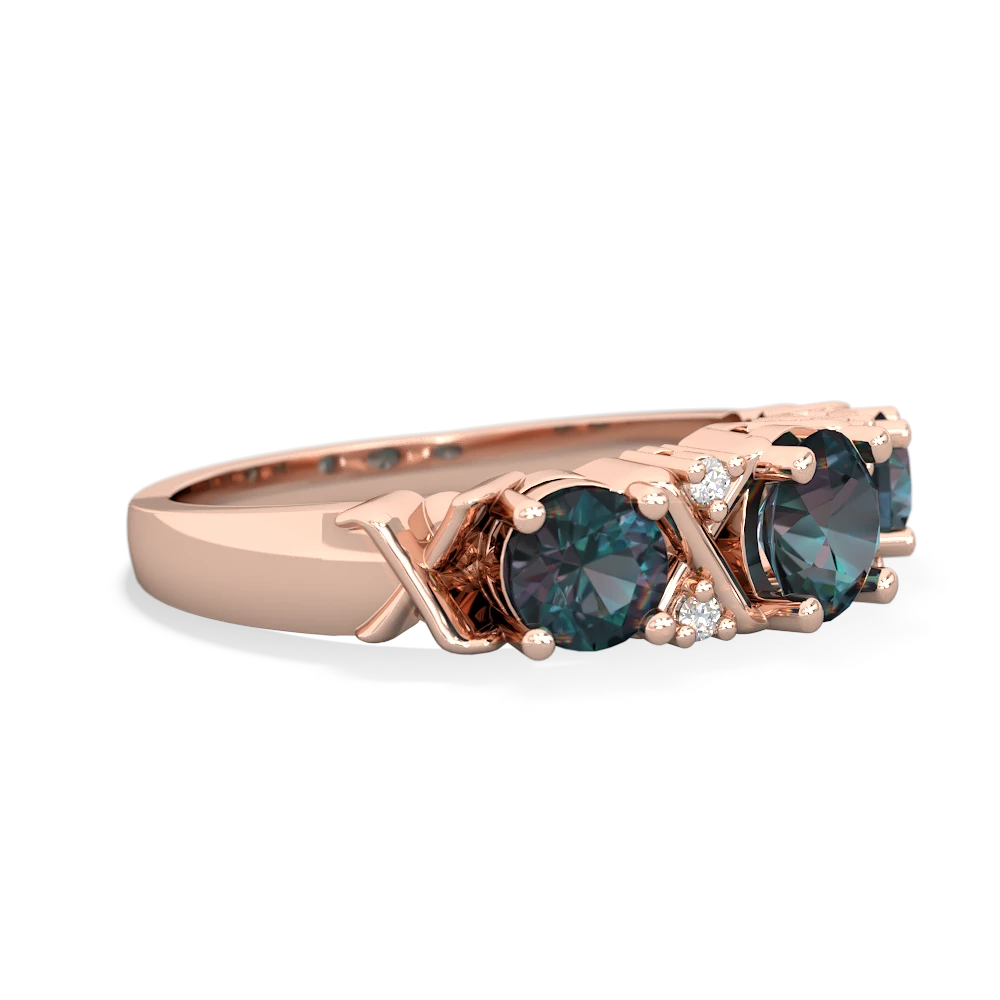 Lab Ruby Hugs And Kisses 14K Rose Gold ring R5016