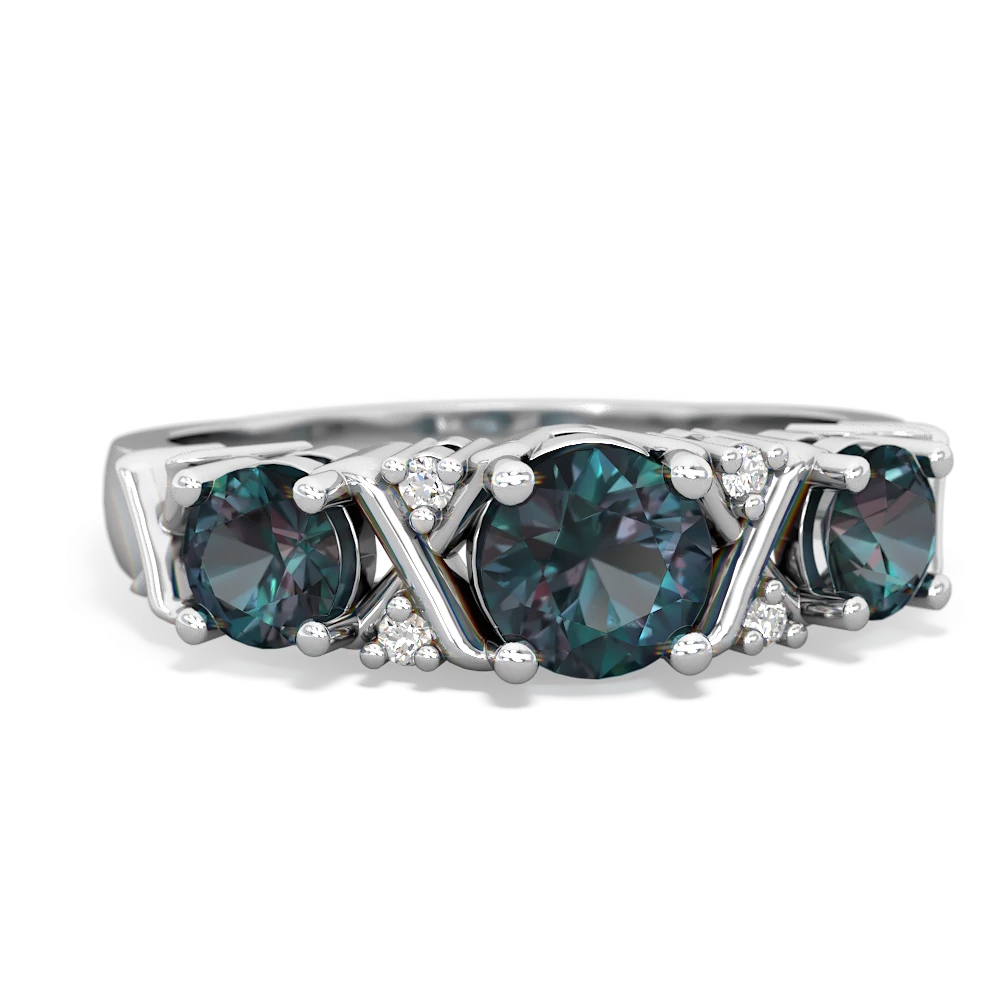 Blue Topaz Hugs And Kisses 14K White Gold ring R5016