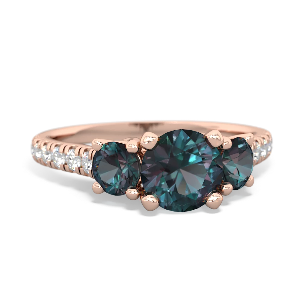 Aquamarine Pave Trellis 14K Rose Gold ring R5500