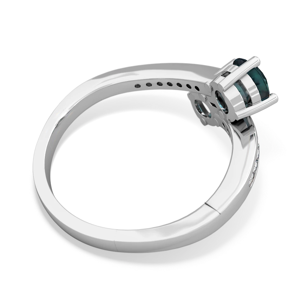 Alexandrite Channel Set Two Stone 14K White Gold ring R5303