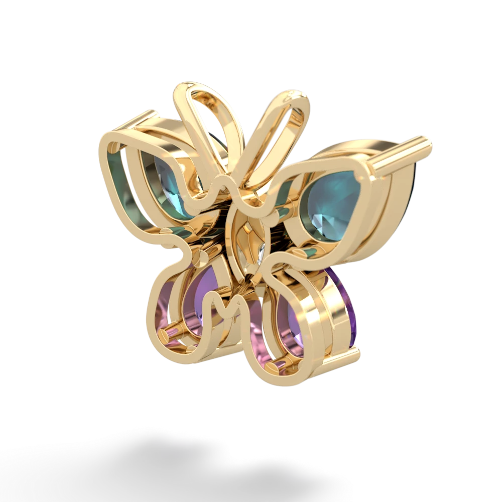 Alexandrite Butterfly 14K Yellow Gold pendant P2215