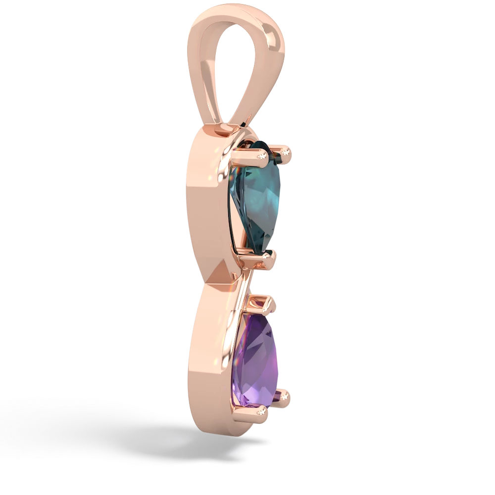 Alexandrite Infinity 14K Rose Gold pendant P5050