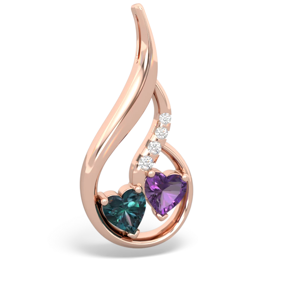 Alexandrite Keepsake Curves 14K Rose Gold pendant P5450