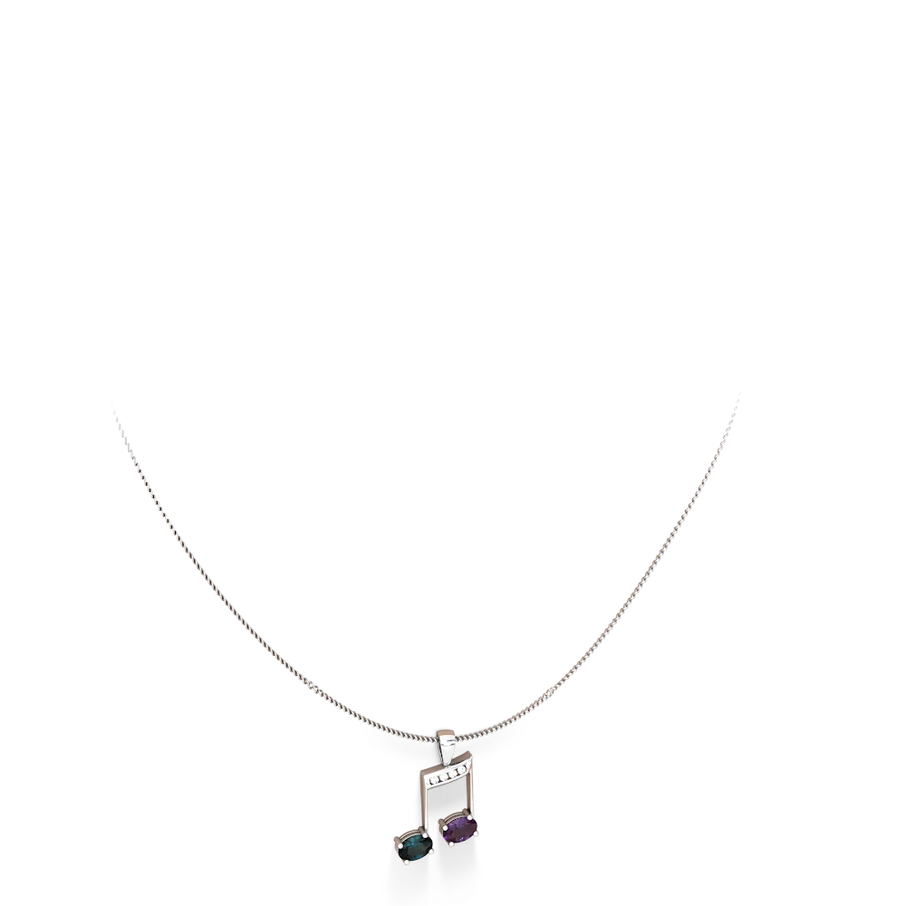 Alexandrite Color Of Music 14K White Gold pendant P3334