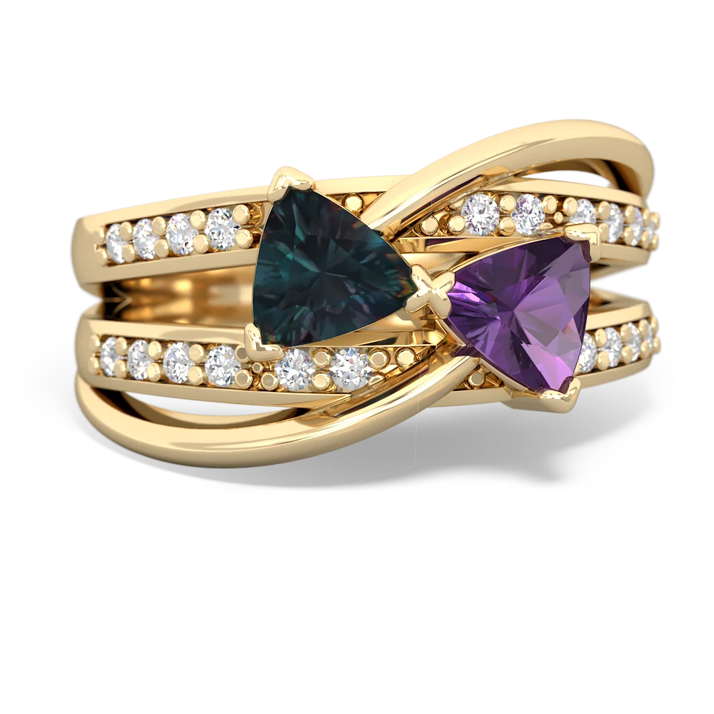 Alexandrite Bowtie 14K Yellow Gold ring R2360