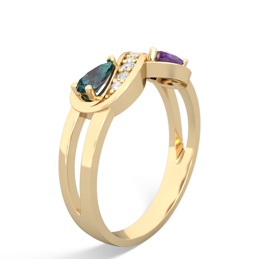 Alexandrite Diamond Infinity 14K Yellow Gold ring R5390