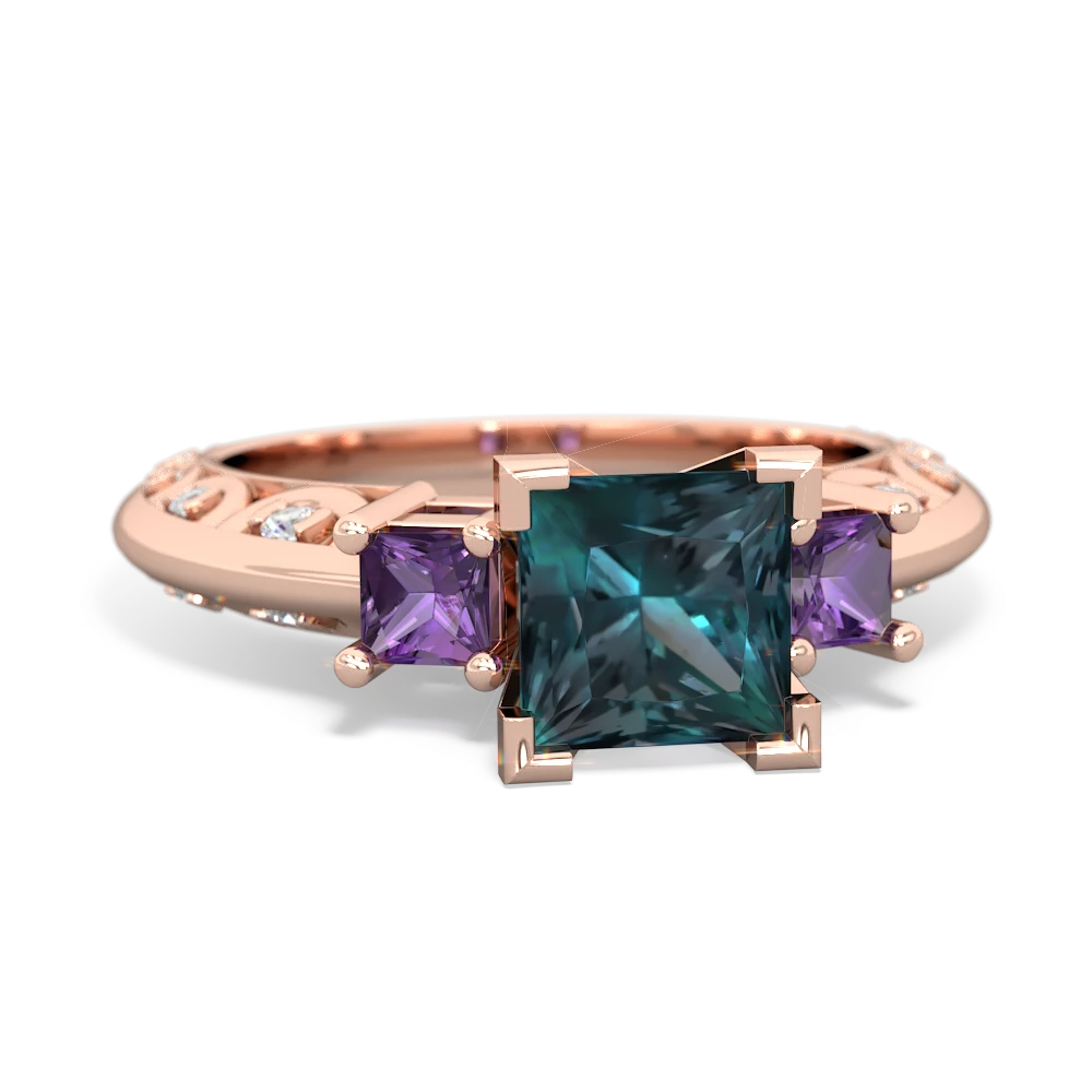 Alexandrite Eternal Embrace Engagement 14K Rose Gold ring C2001