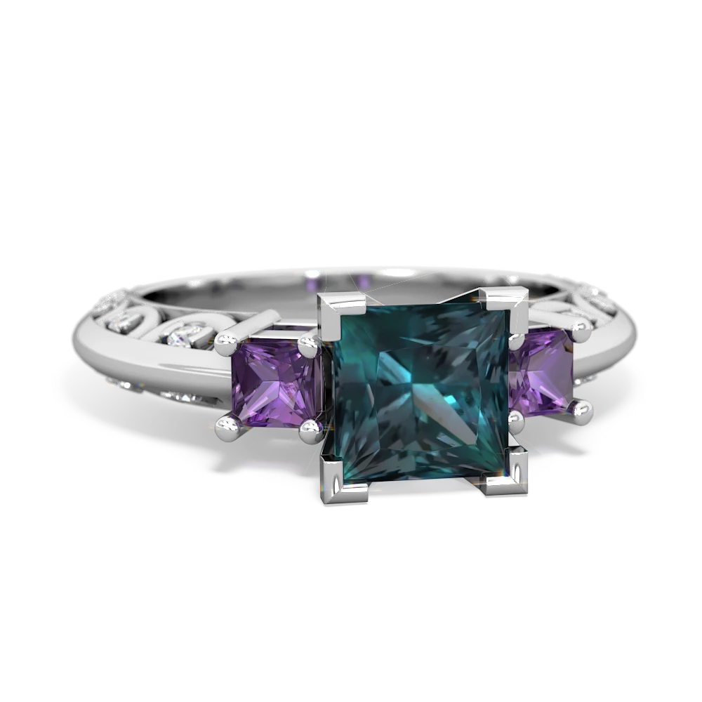 Alexandrite Eternal Embrace Engagement 14K White Gold ring C2001