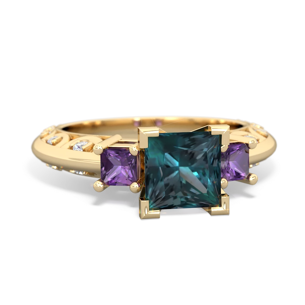 Alexandrite Eternal Embrace Engagement 14K Yellow Gold ring C2001