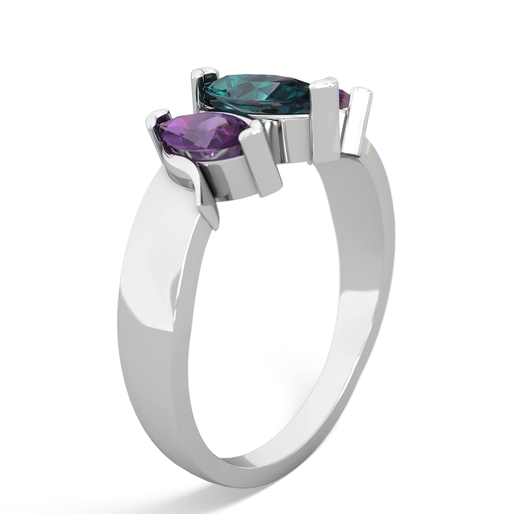 Alexandrite Three Peeks 14K White Gold ring R2433