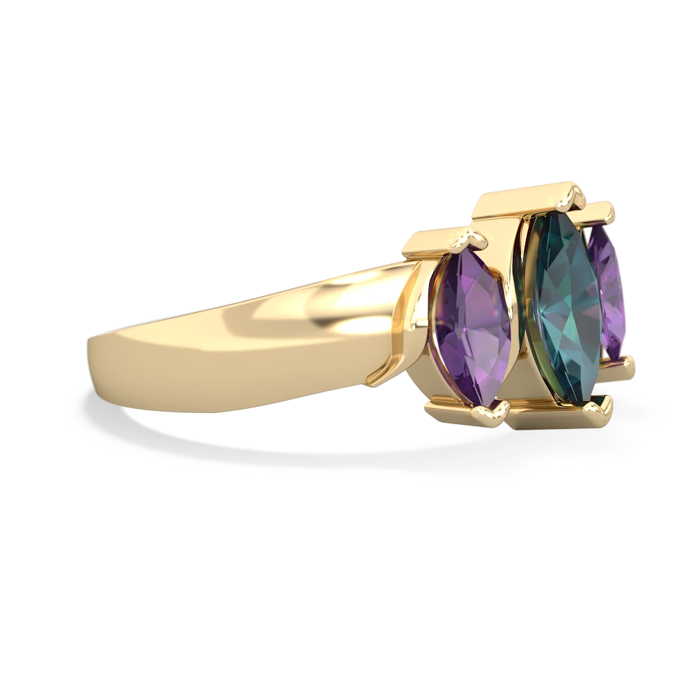 Alexandrite Three Peeks 14K Yellow Gold ring R2433