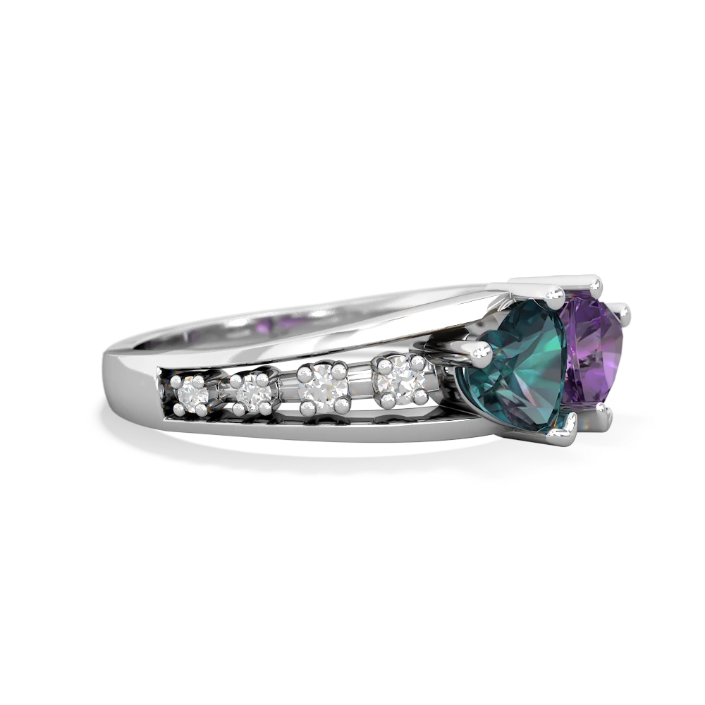 Alexandrite Heart To Heart 14K White Gold ring R3342