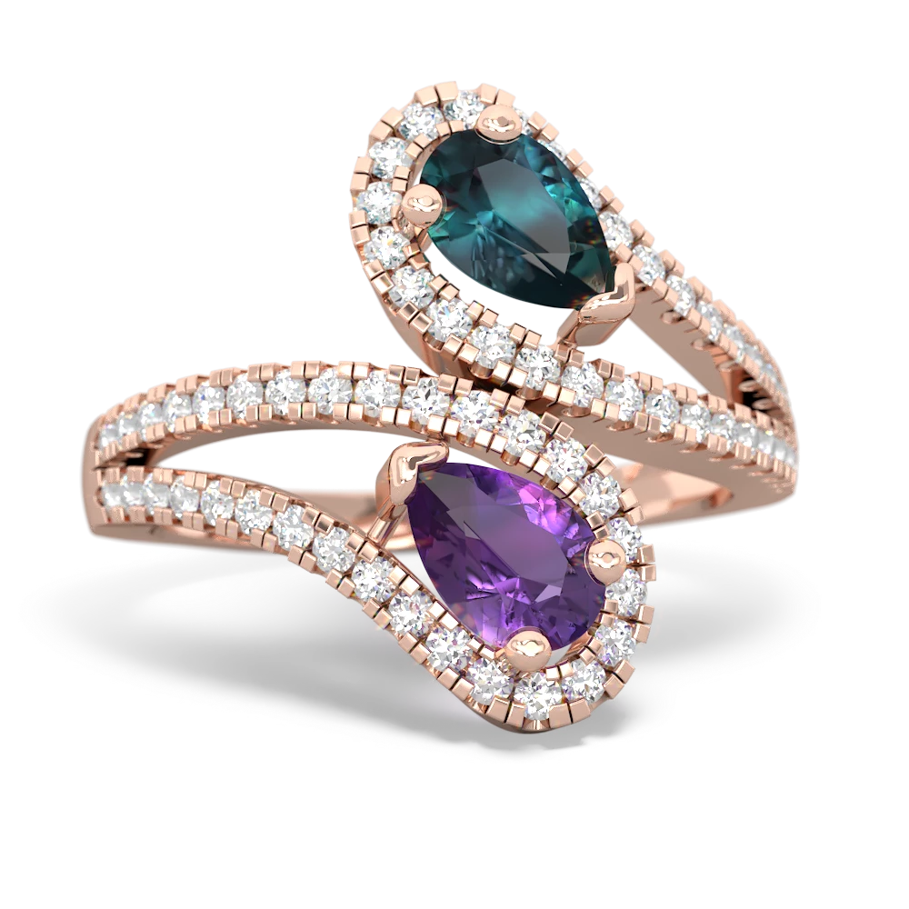 Alexandrite Diamond Dazzler 14K Rose Gold ring R3000