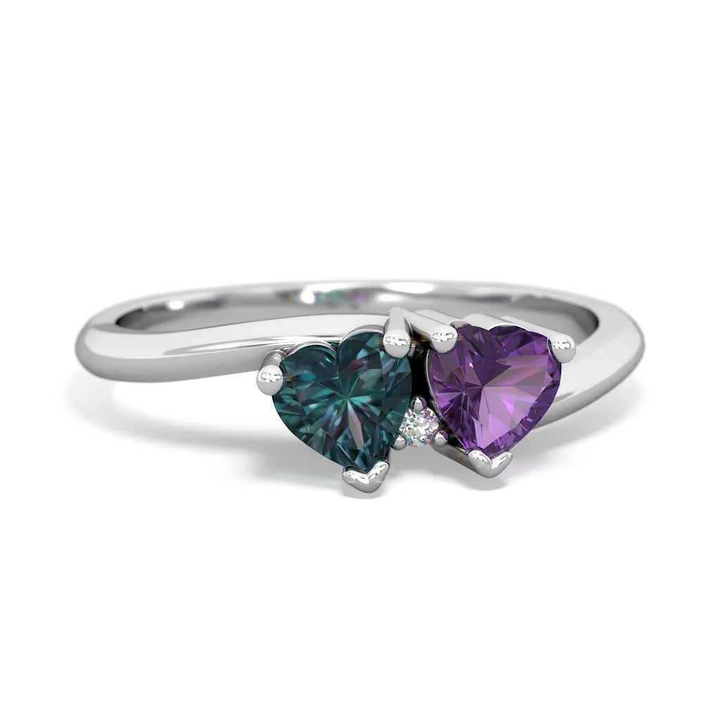 Alexandrite Sweethearts 14K White Gold ring R5260