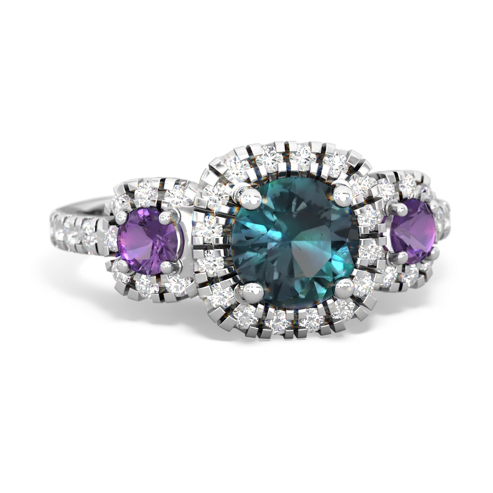 Alexandrite Regal Halo 14K White Gold ring R5350