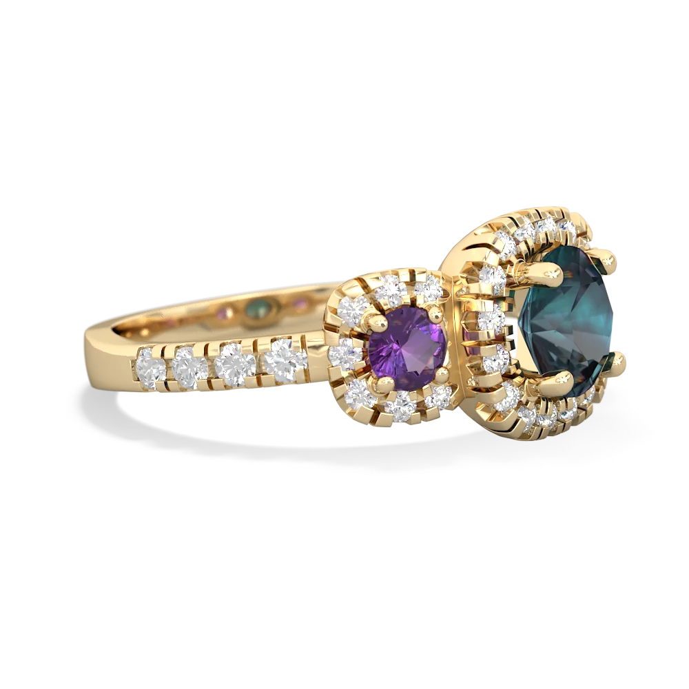 Alexandrite Regal Halo 14K Yellow Gold ring R5350