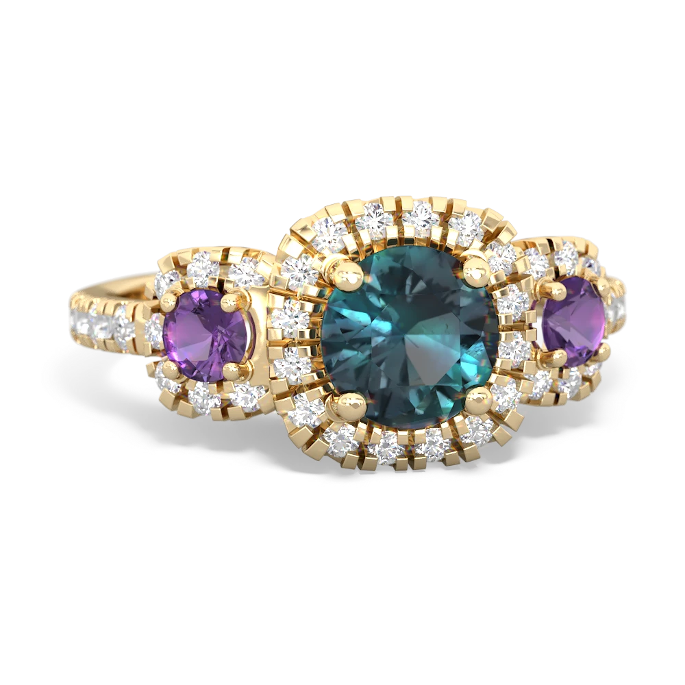 Alexandrite Regal Halo 14K Yellow Gold ring R5350