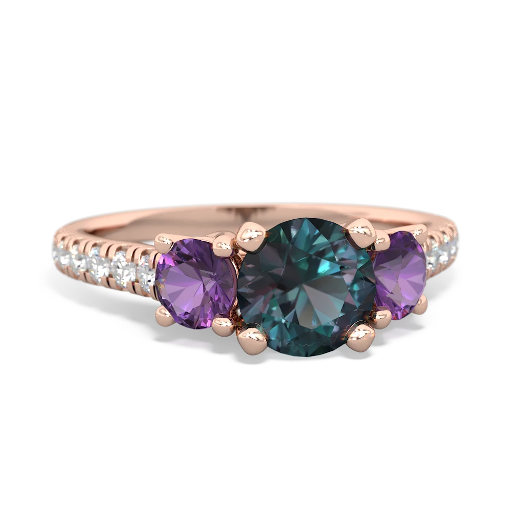 Alexandrite Pave Trellis 14K Rose Gold ring R5500