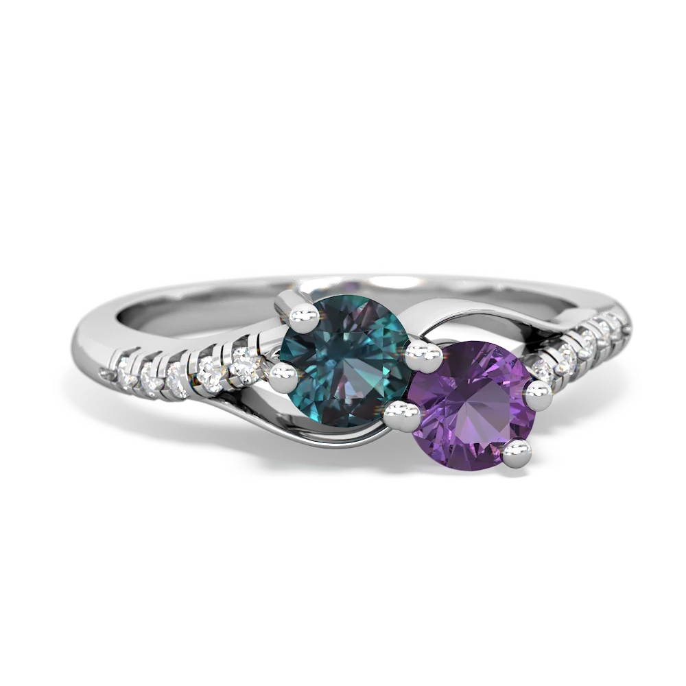 Custom Blue Sapphire and Alexandrite Cluster Ring - Bario Neal