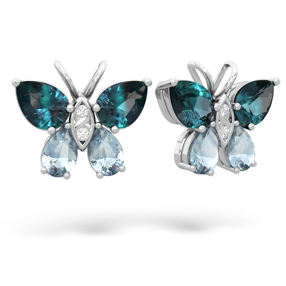 Aquamarine butterfly earrings deals