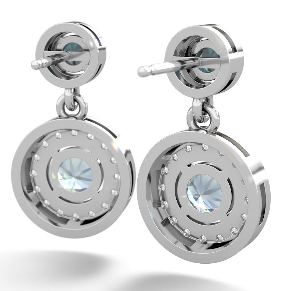 Alexandrite Halo Dangle 14K White Gold earrings E5319