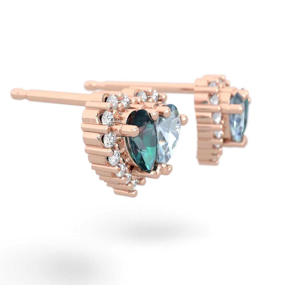 Alexandrite Halo 14K Rose Gold earrings E7008