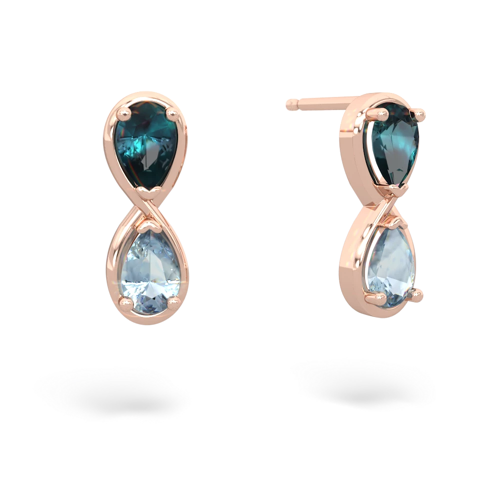 Alexandrite Infinity 14K Rose Gold earrings E5050