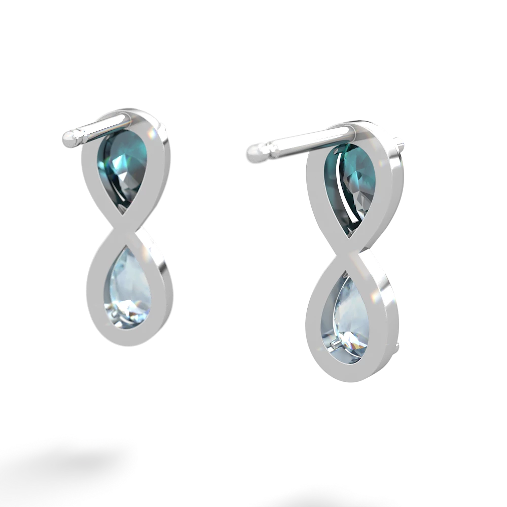 Alexandrite Infinity 14K White Gold earrings E5050