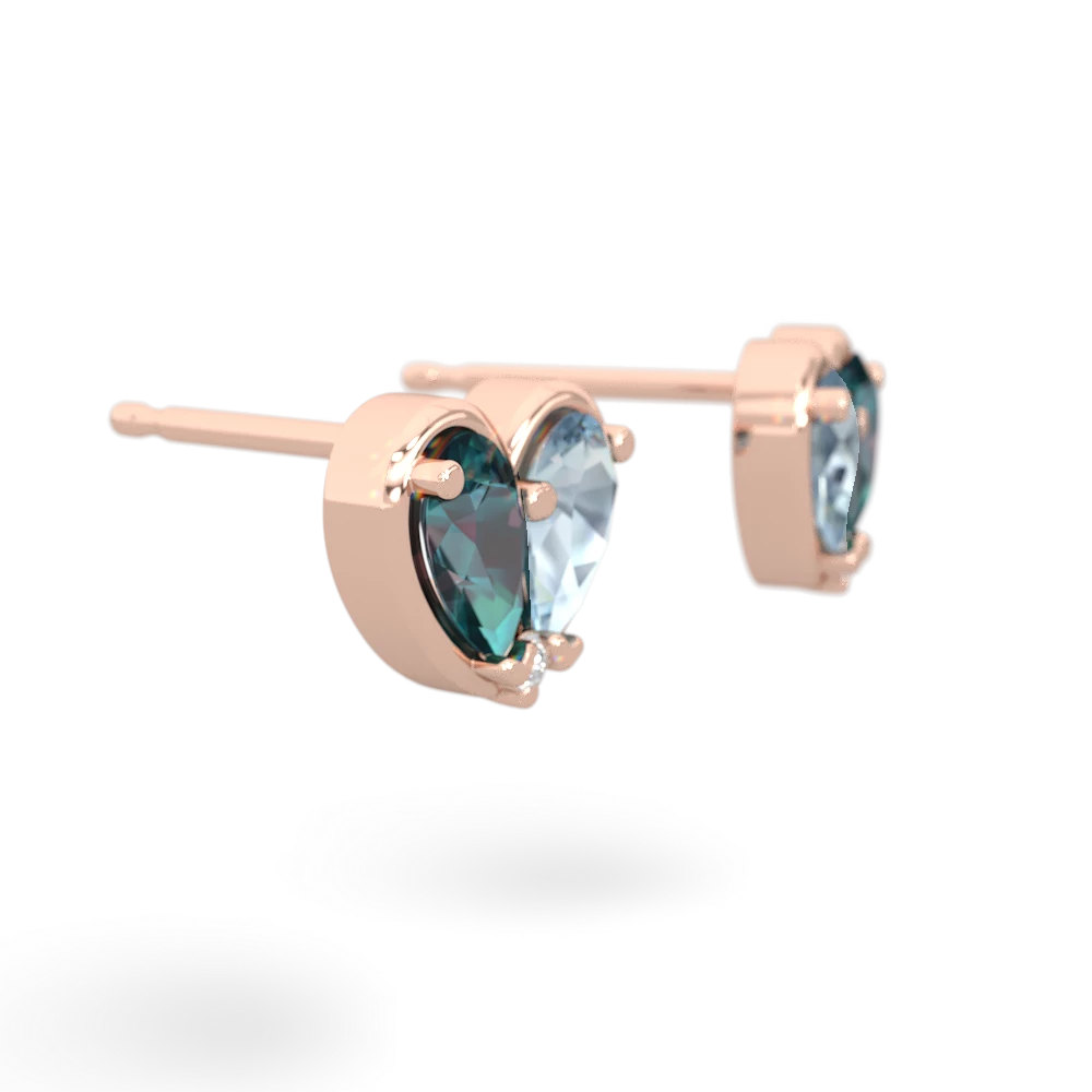 Alexandrite 'Our Heart' 14K Rose Gold earrings E5072