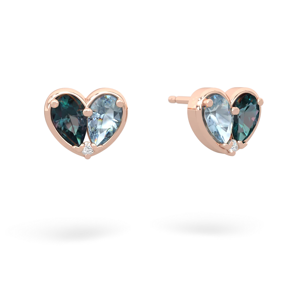 Alexandrite 'Our Heart' 14K Rose Gold earrings E5072