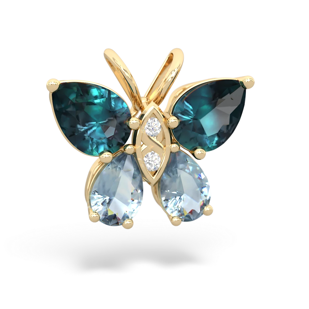 Alexandrite Butterfly 14K Yellow Gold pendant P2215