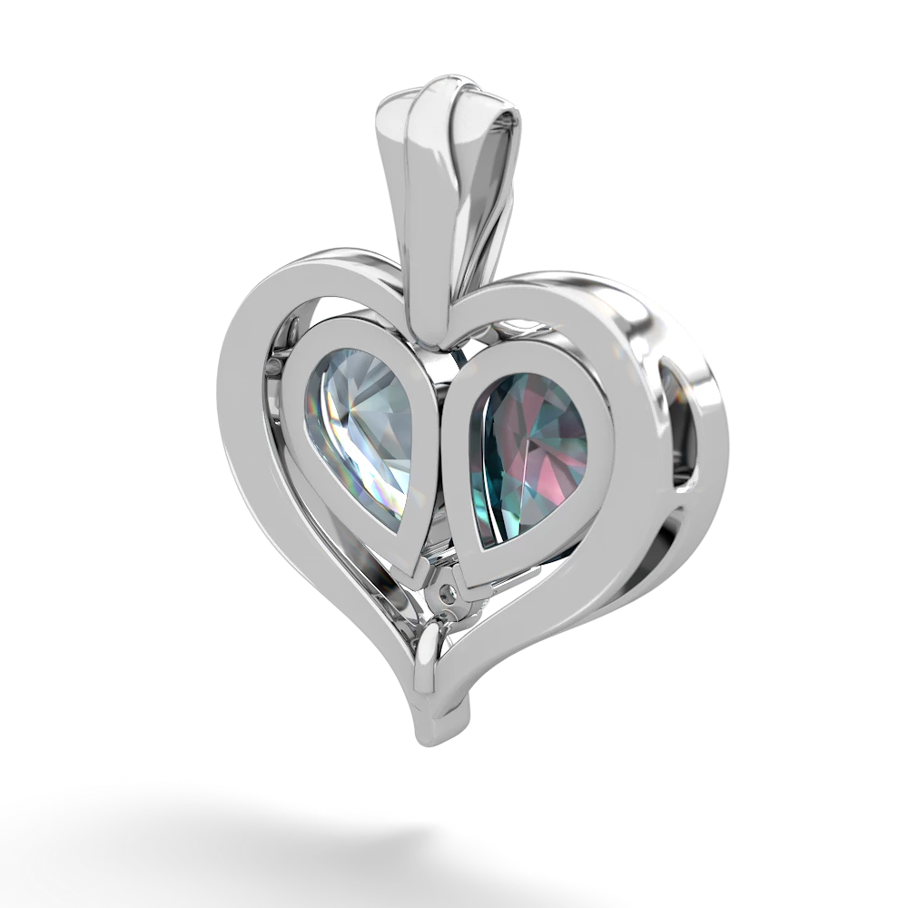 Alexandrite Two Become One 14K White Gold pendant P5330