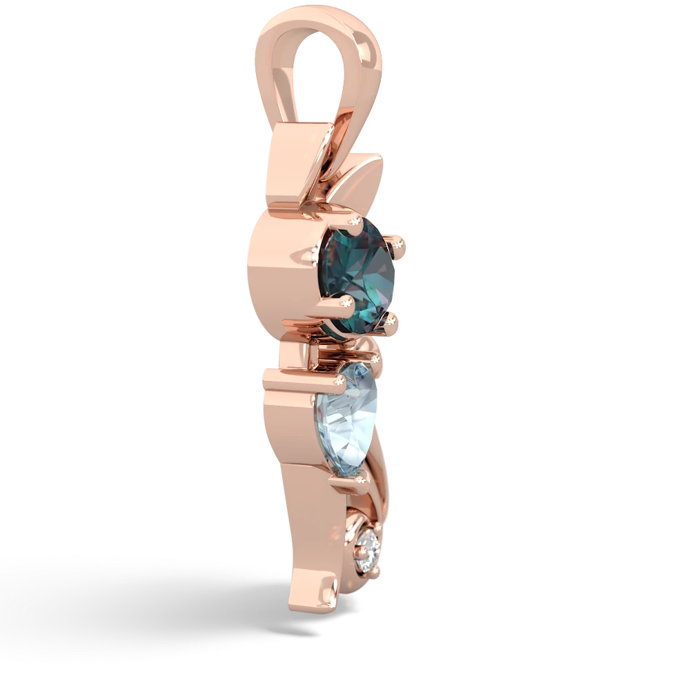 Alexandrite Kitten 14K Rose Gold pendant P5780