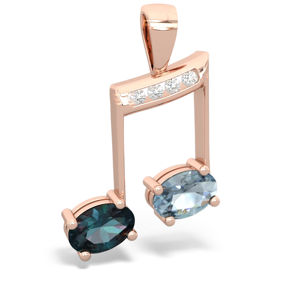 Alexandrite Color Of Music 14K Rose Gold pendant P3334