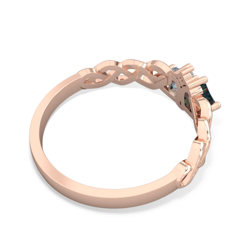 Alexandrite Heart To Heart Braid 14K Rose Gold ring R5870