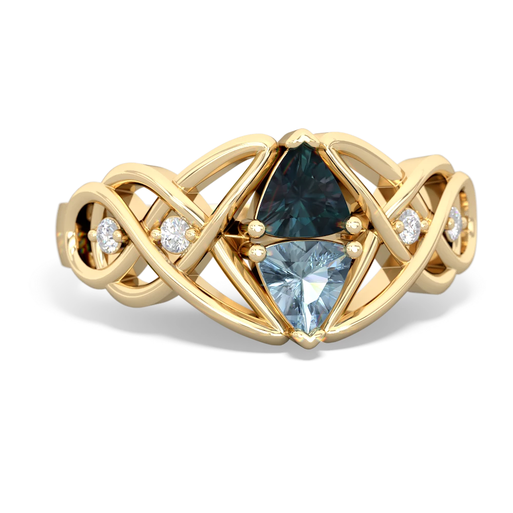 Alexandrite Keepsake Celtic Knot 14K Yellow Gold ring R5300