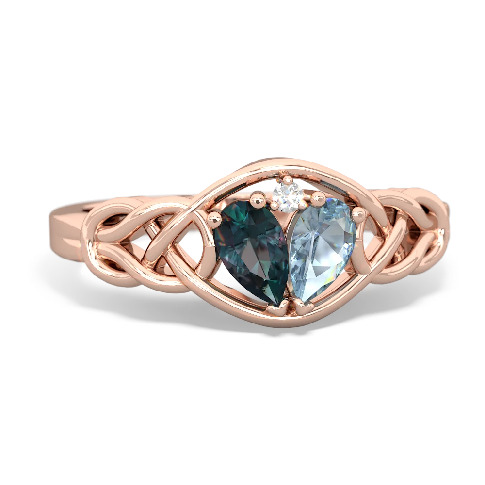 Alexandrite Celtic Love Knot 14K Rose Gold ring R5420