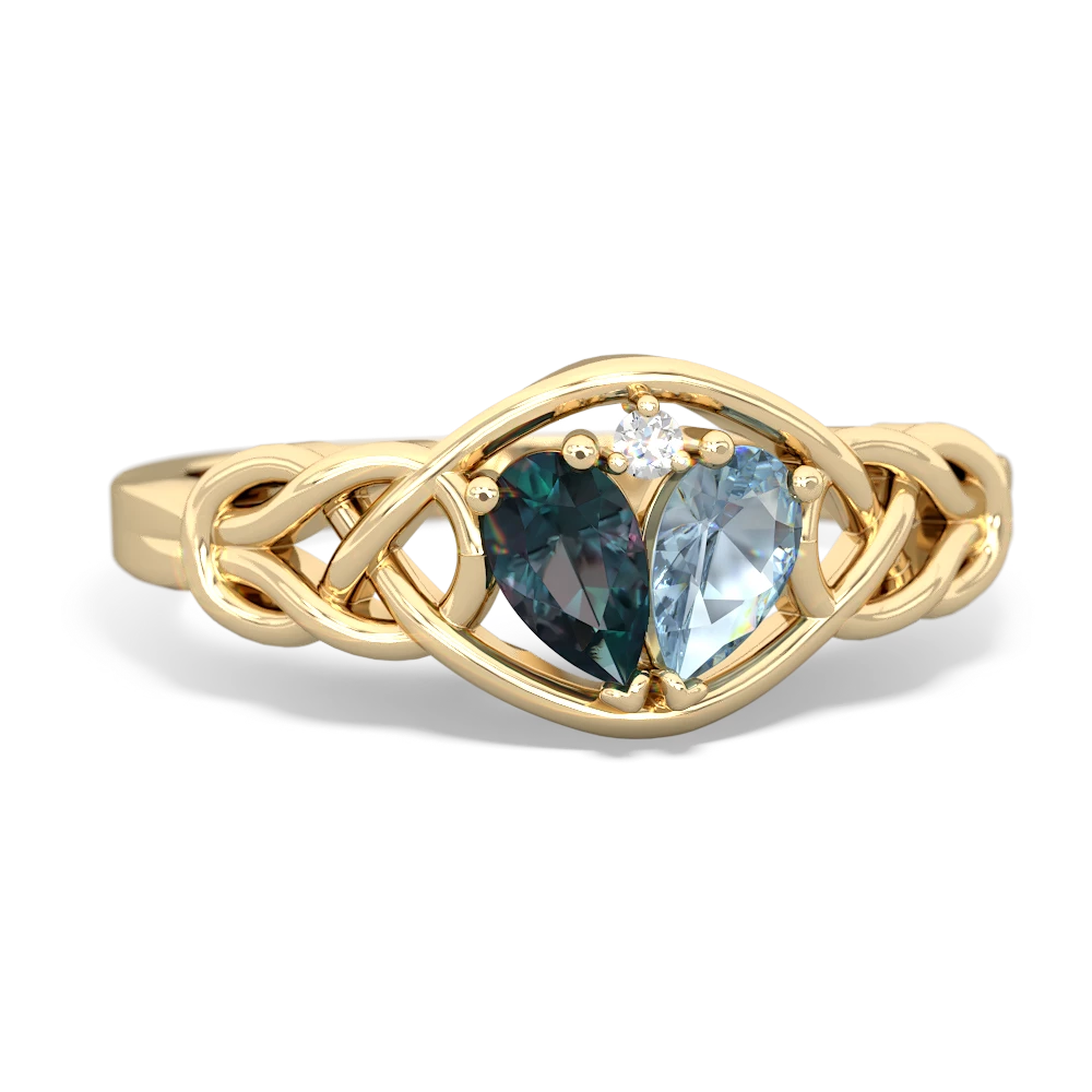 Alexandrite Celtic Love Knot 14K Yellow Gold ring R5420